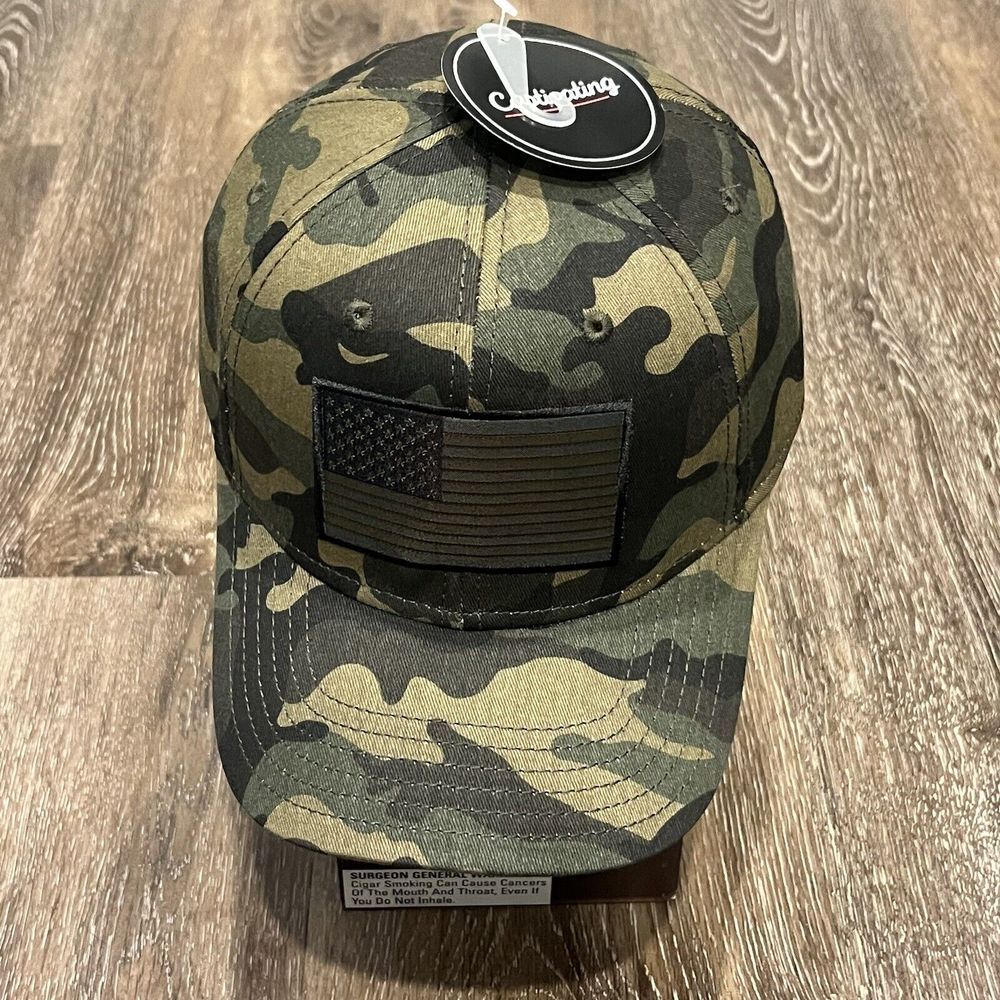 USA Camo Flag Snapback Hat Green Military‎ Army Trucker Embroidered Patch Logo